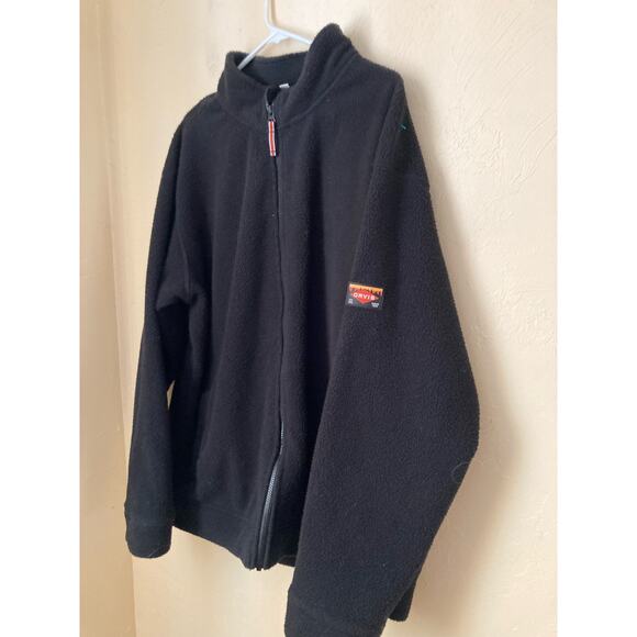 Orvis Men's Fleece Jacket Full Zip Size XXL Black Long Sleeve Deep Pile - Picture 5 of 7
